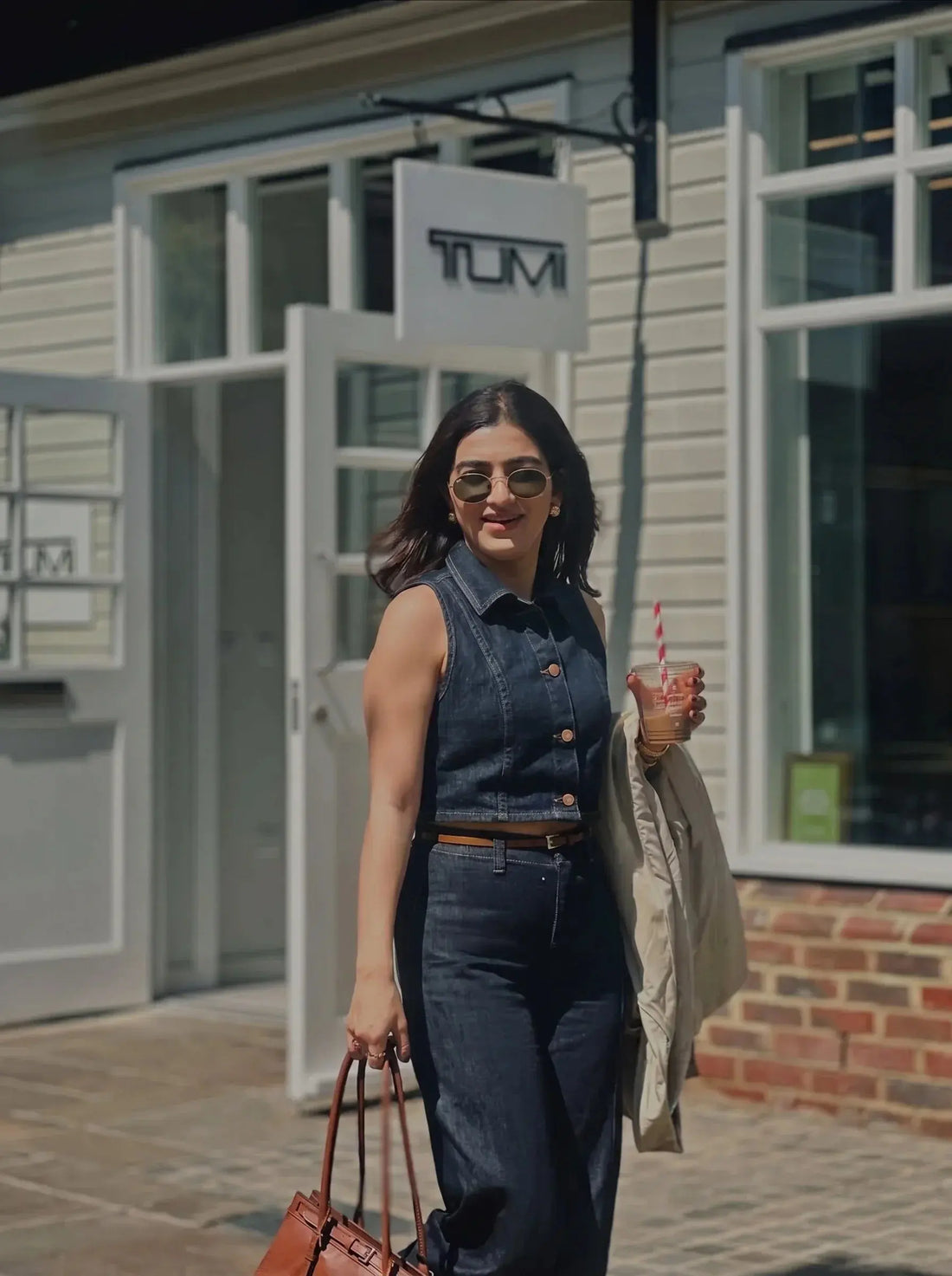 Haut jean sans manches ensemble denim Xenia
