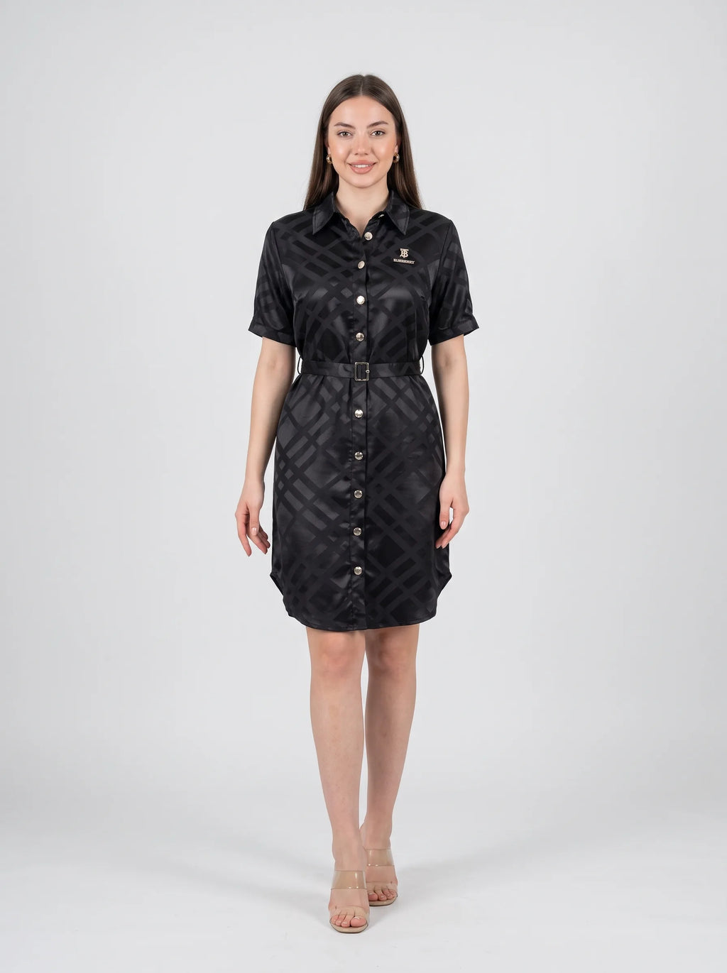 Robe chemise en satin fluide pour femme par Xenia