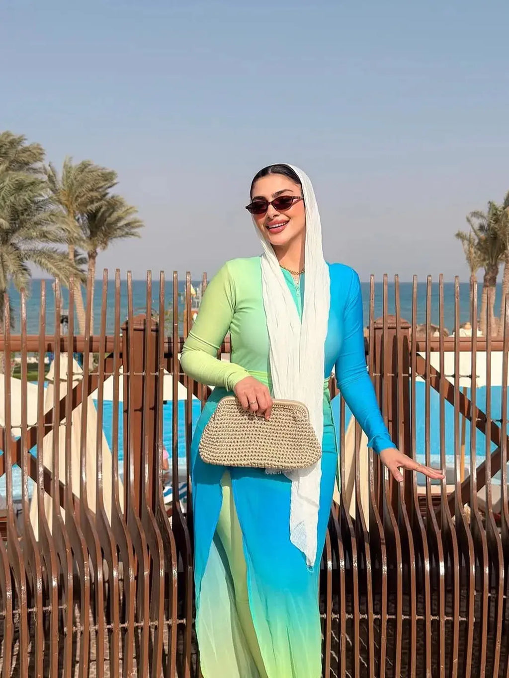 Burkini 4 pieces ciel maillot couvrant Xenia