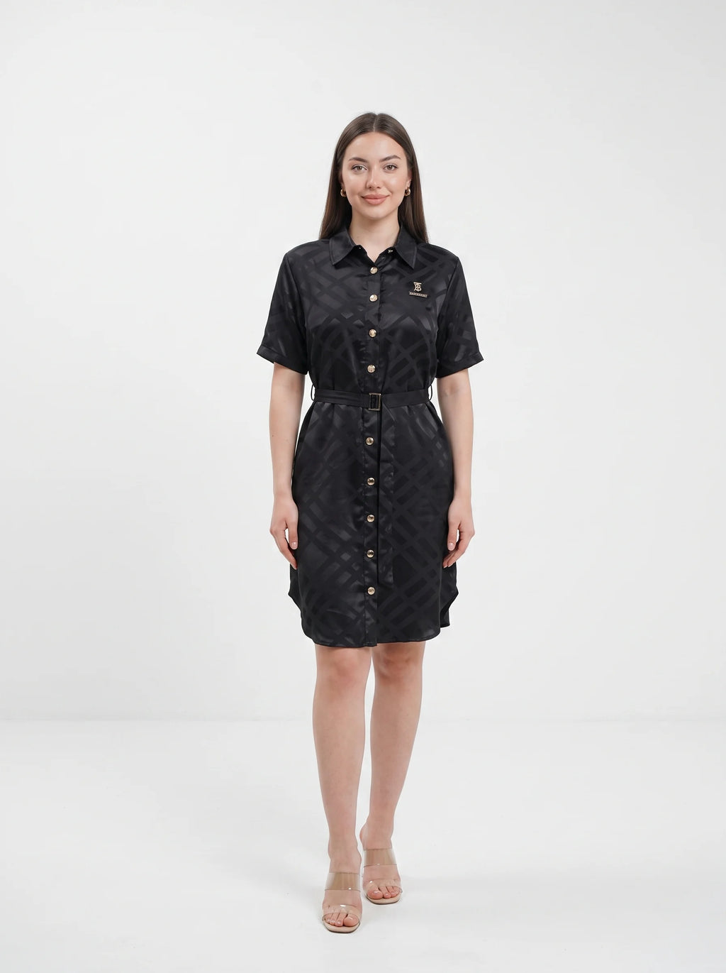 Robe chemise en satin fluide pour femme par Xenia